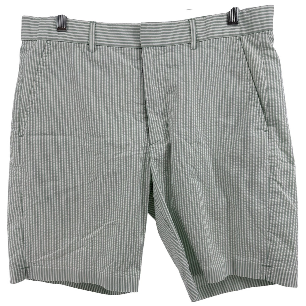 RLX Ralph Lauren Seersucker‎ Stripe Classic Fit Shorts Men's Size 31 Green White